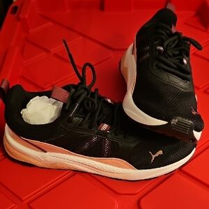 Black and Pink Athletic Sneakers